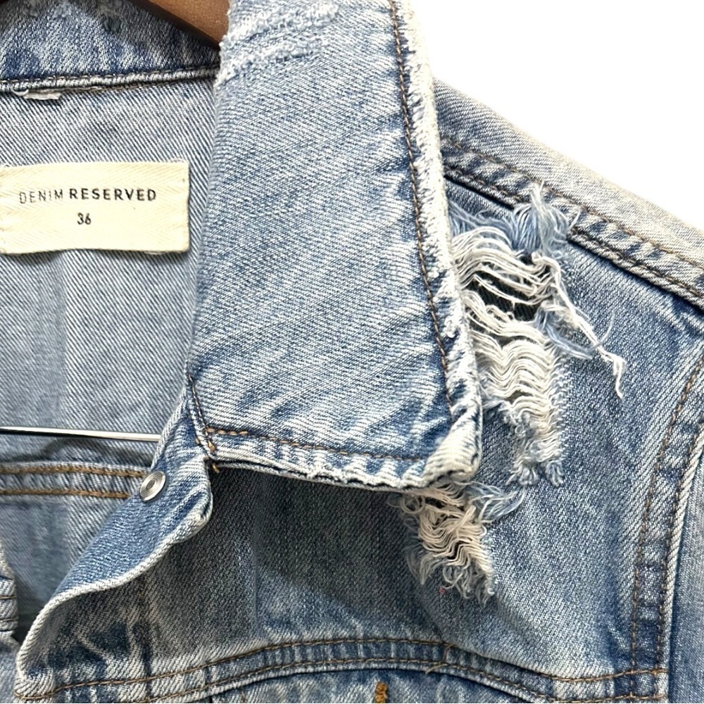 057 Reserved Denim Jacket | EUC Light blue wash | Streetwear & Trendy (Size 36) - Picture 5 of 13